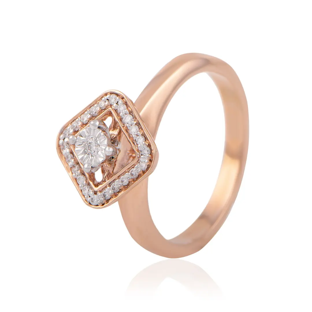 Celestia Halo Diamond Ring in 18K Gold - Image 2