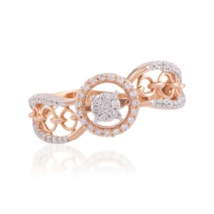 Crown Diamond Ring in 18K Rose Gold