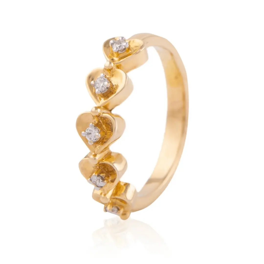 Aurielle Diamond Heart Ring in 18K Gold - Image 2